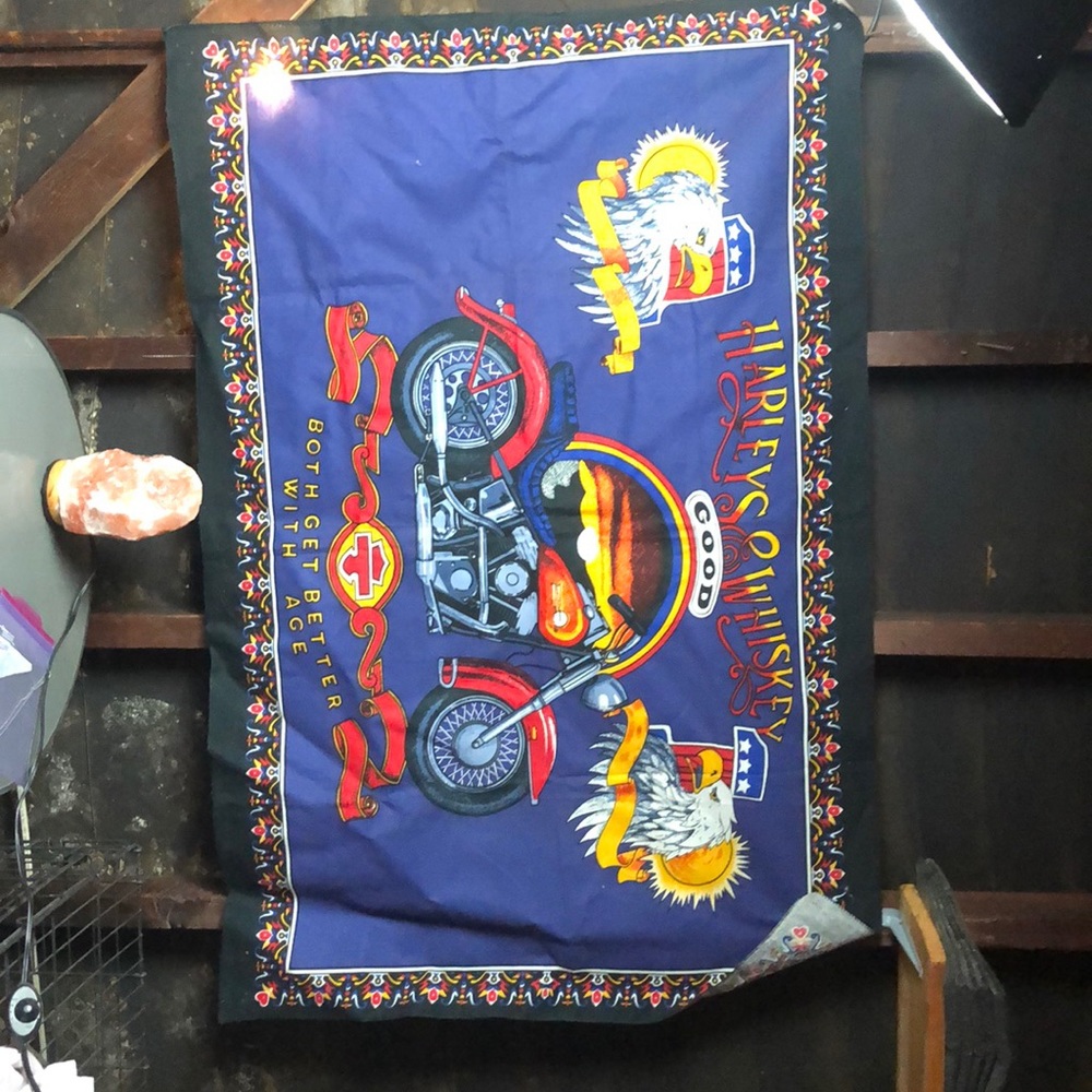 Vintage Harley Davidson whiskey tapestry